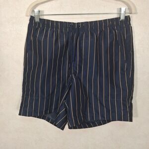 DSG 6" Rec Short Mens Small Navy Blue Pinstripe Relaxed Fit Athletic Shorts